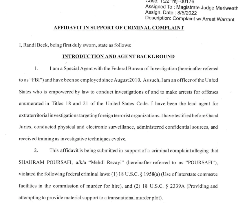 First page of the charging document